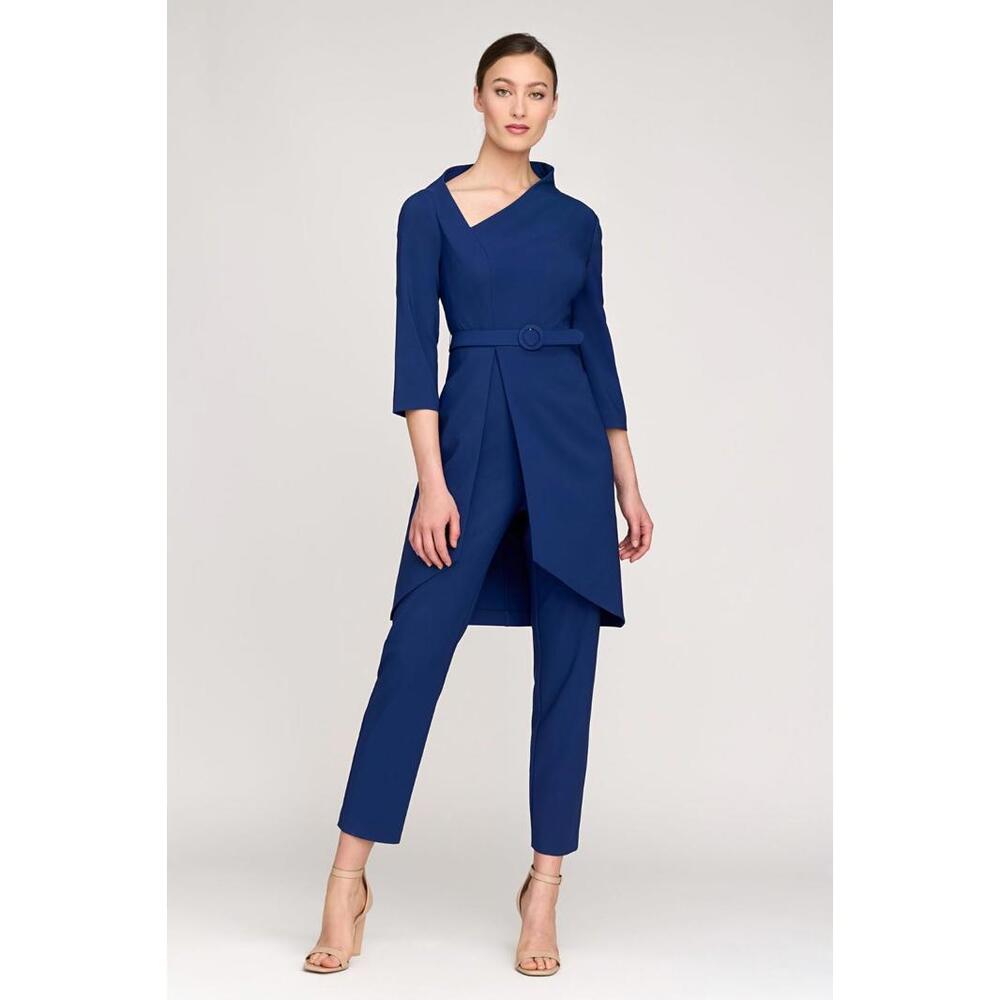 New Kay Unger Perdita Jumpsuit in Blue Size 10 #LD312